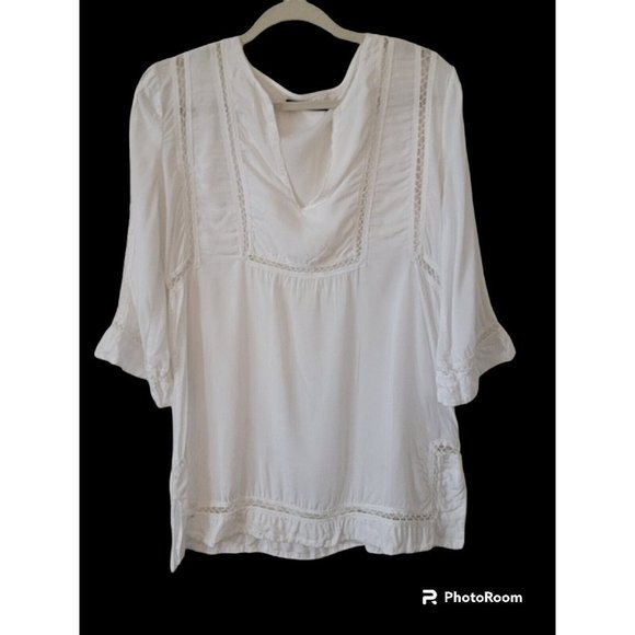 Vix Paula Hermanny White Eyelet Swim Cover Up Size Large - Picture 6 of 6